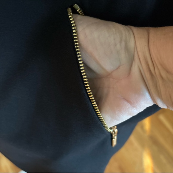 Calvin Klein Black Dress with Gold Zipper Accents - Picture 5 of 7
